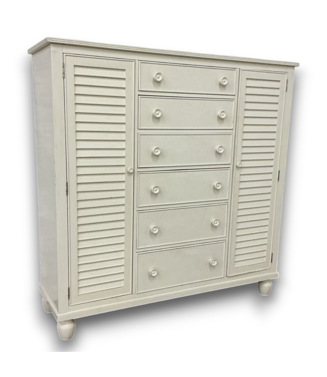 52752 Off-White Nantucket Chifferobe Cottage Armoire