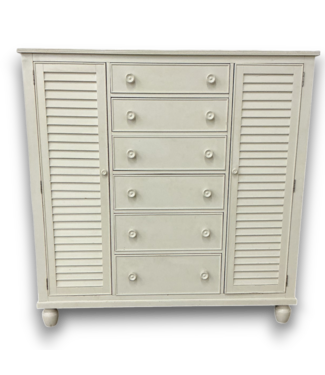 52752 Off-White Nantucket Chifferobe Cottage Armoire