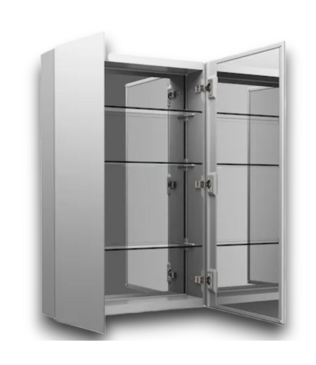 52771 Embark Aluminum Mirrored Medicine Cabinet 25"W