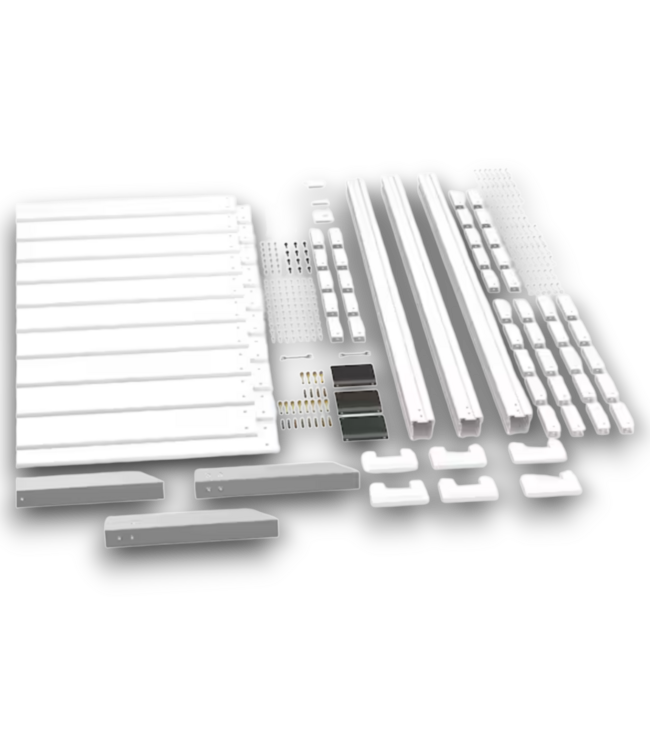 52783 White Outdoor Flat Top Cedar Wood Fence (2) Panel 6.5'W