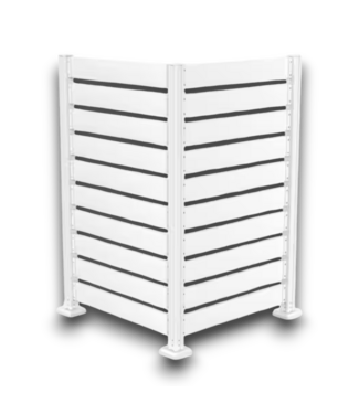 52783 White Outdoor Flat Top Cedar Wood Fence (2) Panel 6.5'W