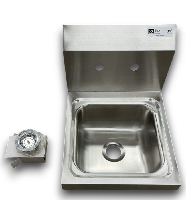 52802 Hand Sink Wall Mount With Splash Faucet Holes 12"