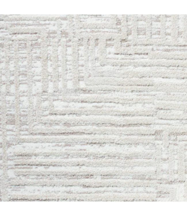 52813 Loomed Polyester Neutral Rectangular Runner Rug