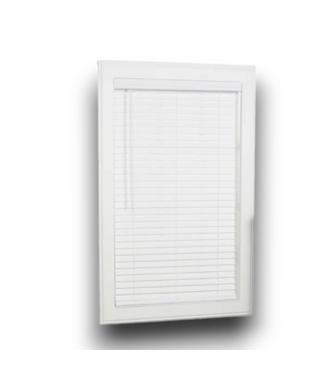 52827 Cordless White Faux Wood Slat Blinds 70"W x 60"L