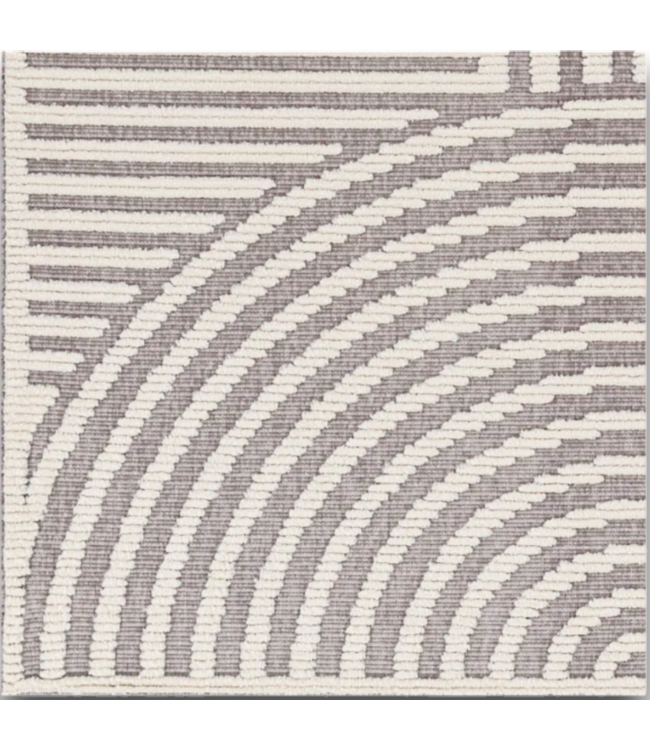 52838 Modern Meridian Gray Rectangle Indoor Area Rug 6 x 9