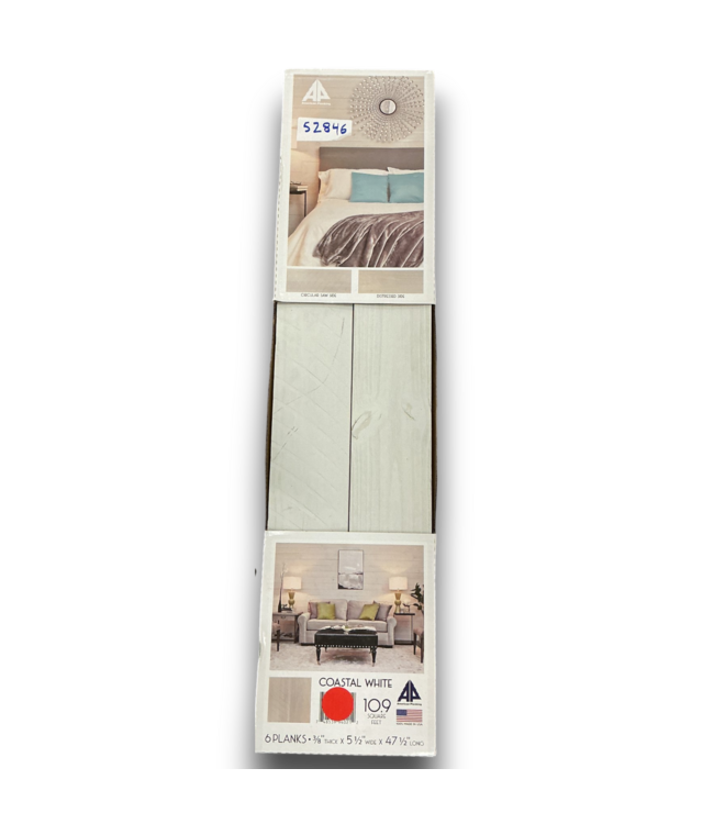 52846 Stained Coastal White Pine Wood Planks10.9 sq. ft.