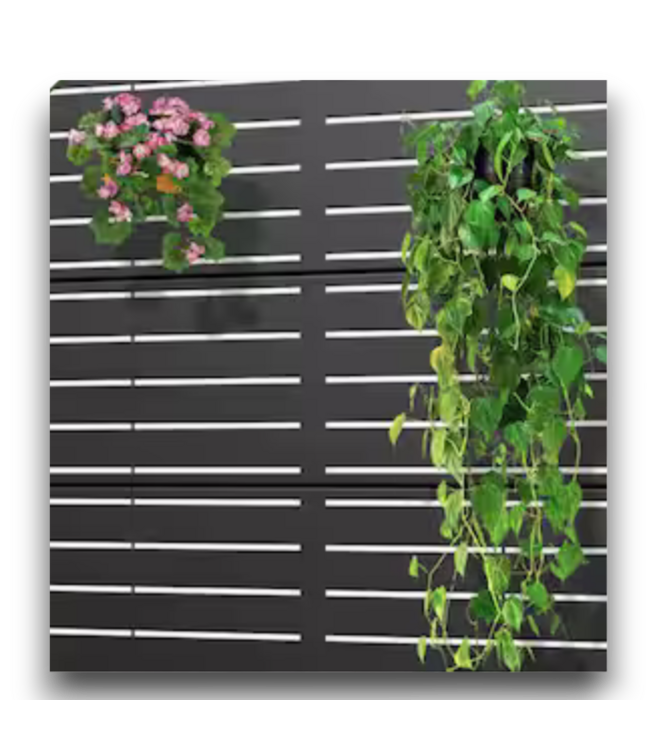 52847 Louvered Black Galvanized Screen Decorative Art Panel