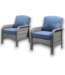 52852 Set Of 2 Stationary Wicker Conversation Chairs