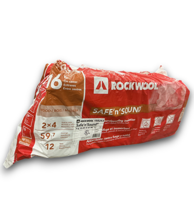 52854 Safe'n'Sound R-Wall Unfaced Stone Wool Batt Insulation