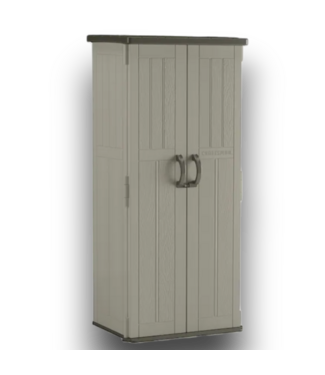 52856 Vertical Gray Plastic Resin Storage Shed 2' x 2'