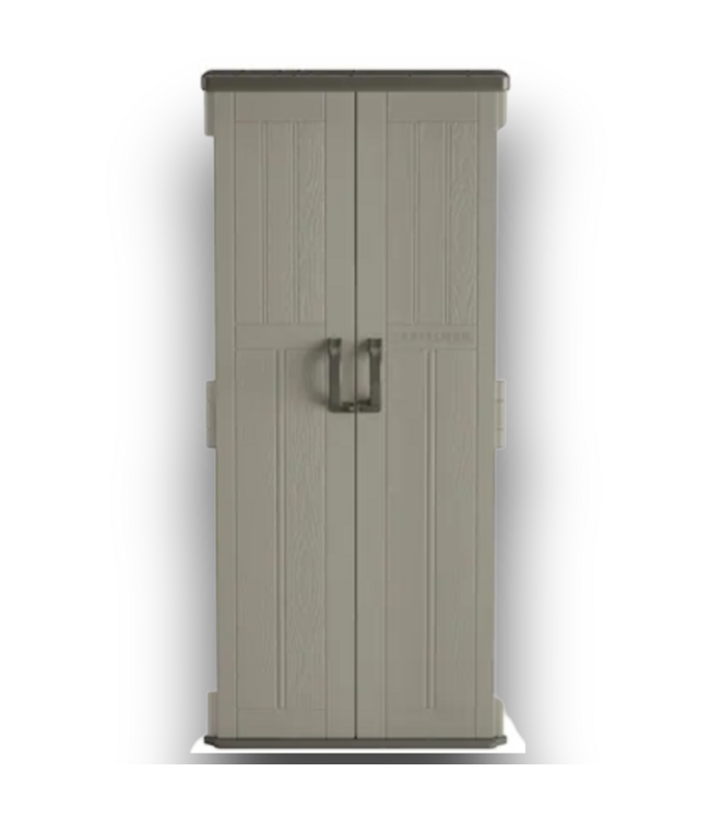 52856 Vertical Gray Plastic Resin Storage Shed 2' x 2'