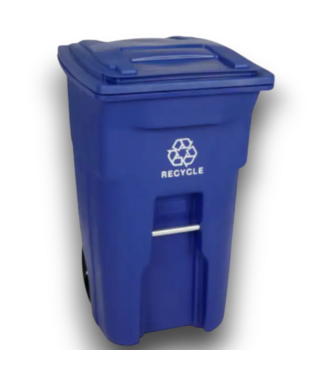 52862 Blue Wheeled Recycling Bin With Lid (64 Gal.)