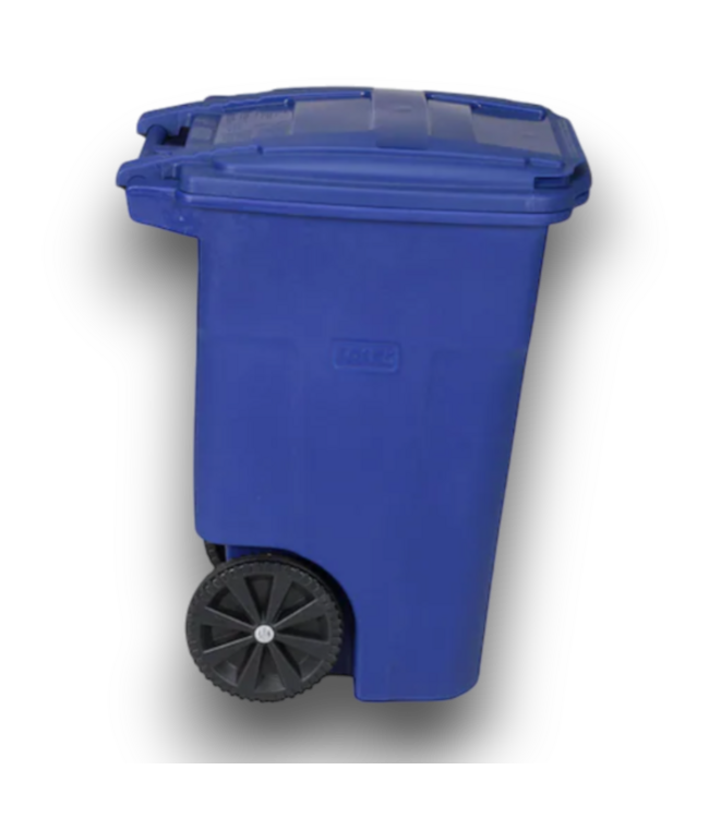 52862 Blue Wheeled Recycling Bin With Lid (64 Gal.)