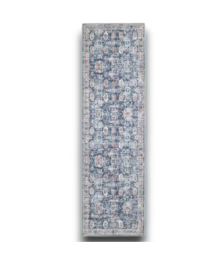 52866 Blue Traditional Loomed Area Rug 2' x 8'