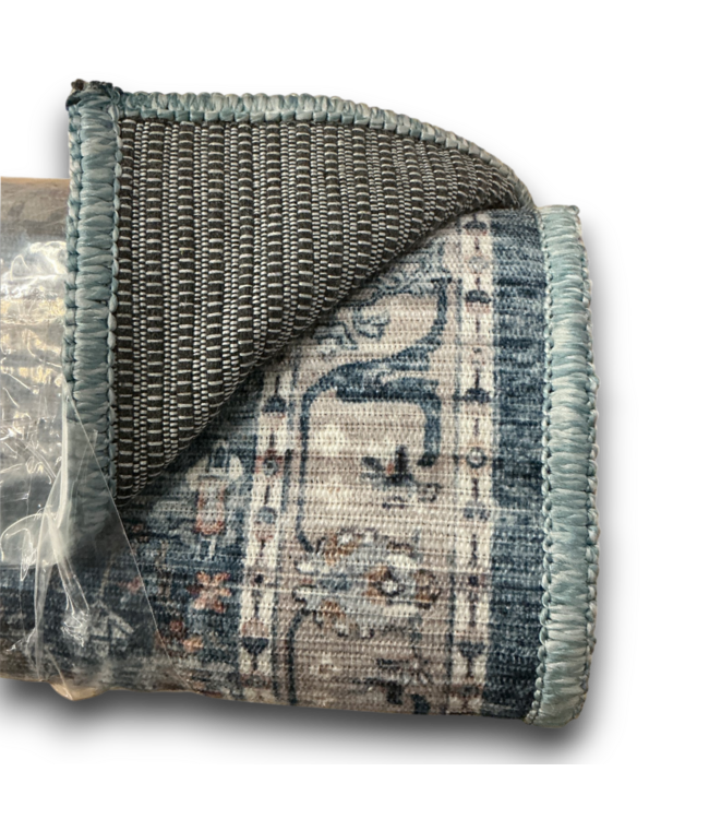 52866 Blue Traditional Loomed Area Rug 2' x 8'