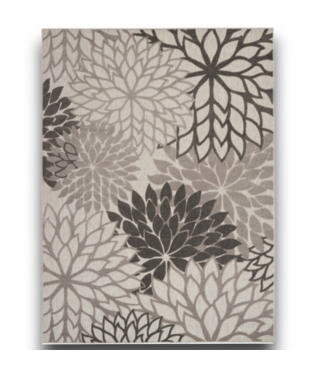 52868 SIlver/Grey Rectangular Indoor/Outdoor Rug 7' x 10'