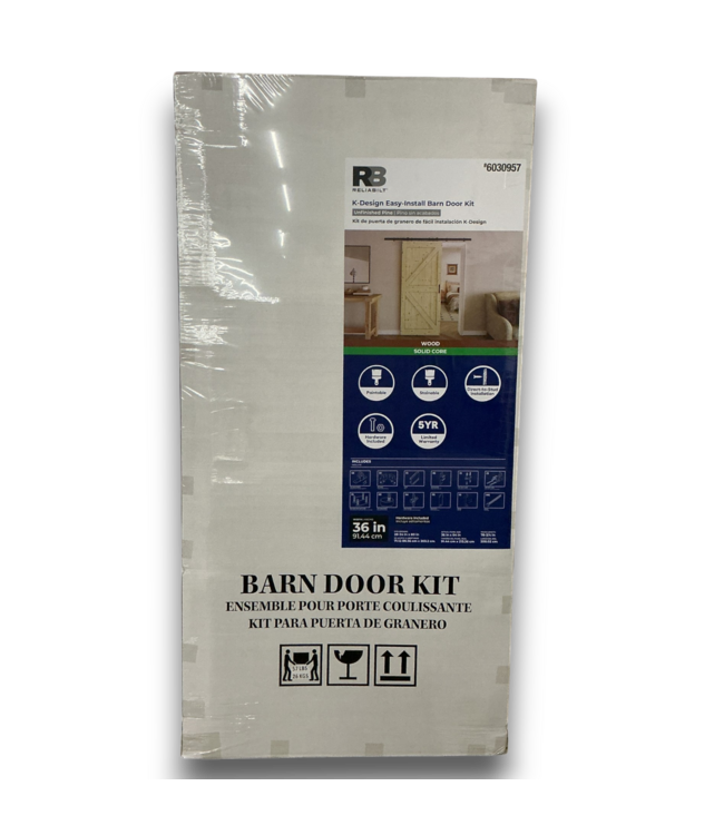 52881 Unfinished K-frame Pine Wood Solid core Single Barn Door