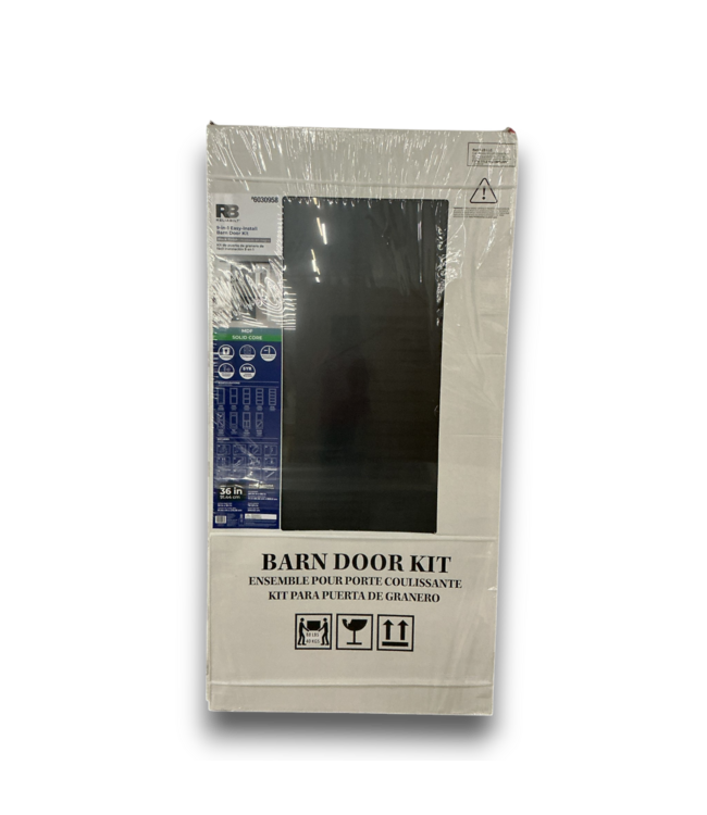 52885 Black MDF Solid core Single Barn Door