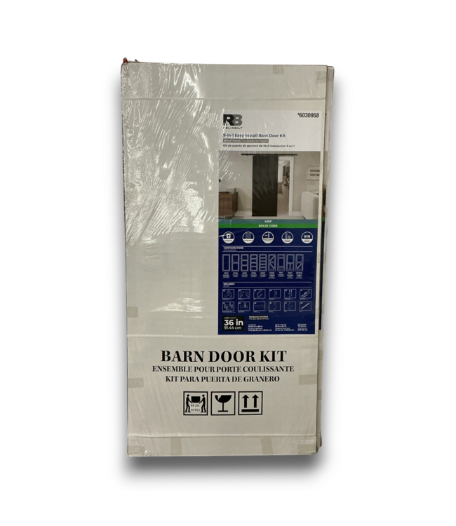 52885 Black MDF Solid core Single Barn Door