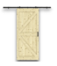 52881 Unfinished K-frame Pine Wood Solid core Single Barn Door