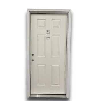 52892 Fiberglass 6 Panel Prehung Exterior Door 36" x 80"