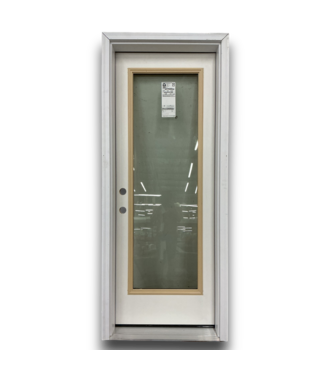 52894 Full Lite Fiberglass Prehung Exterior Door 30" x 80"
