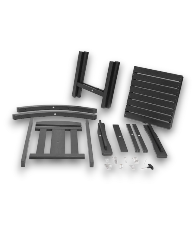 52907 Dark Gray HDPE Frame Rocking Chair With Solid Seat