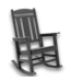 52907 Dark Gray HDPE Frame Rocking Chair With Solid Seat