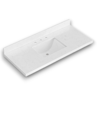 52918 Carrara White Quartz Undermount Single Sink 48" x 22"