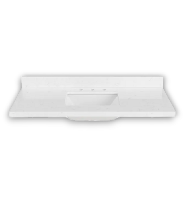 52918 Carrara White Quartz Undermount Single Sink 48" x 22"