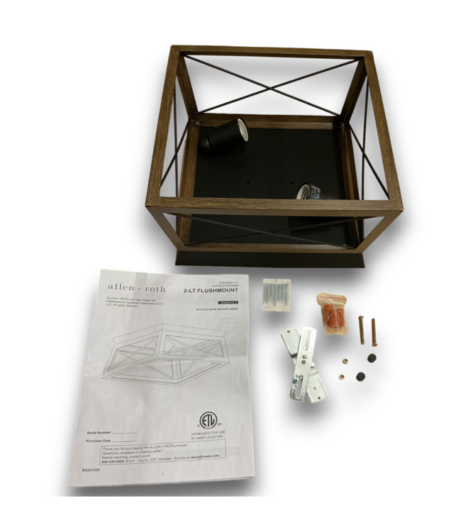 52904 Blk/Faux Walnut Mount Light