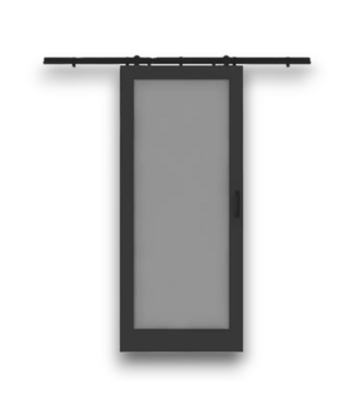 52912 Black Frosted glass MDF Solid core Single Barn Door