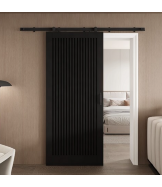 52914 Blacked Primed MDF Solid Core Single Barn Door (No hardware)