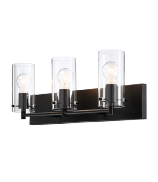 52935 3-Light Matte Black Vanity Light Bar 24"W x 8.9"H