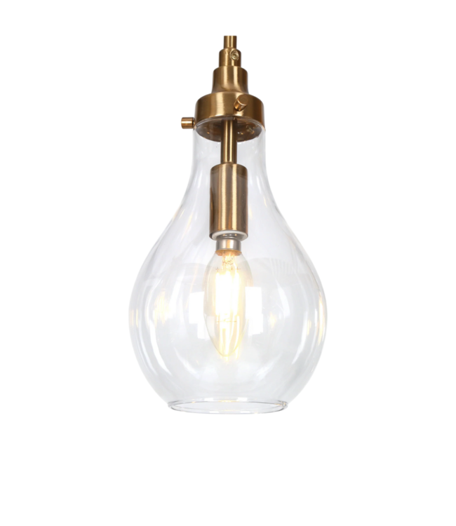 52939 5-Light Black & Brass Island Light 32"W x 14"H