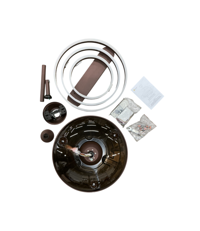 52947 Retractable Brown And Clear Blades LED Ceiling Fan 42"