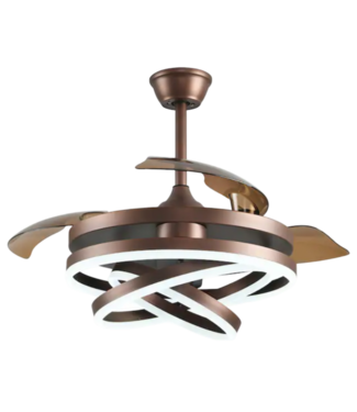 52947 Retractable Brown And Clear Blades LED Ceiling Fan 42"