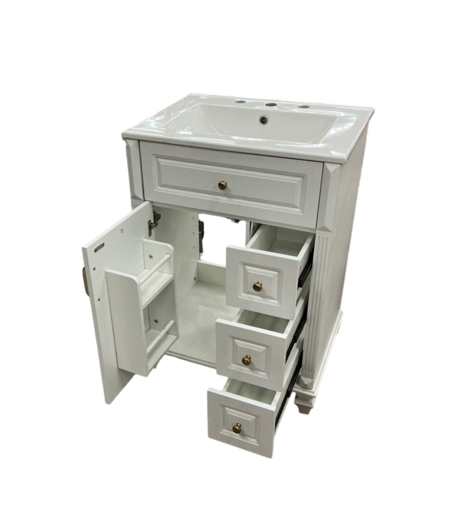 52949 White Bathroom Vanity 24"W