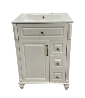 52949 White Bathroom Vanity 24"W