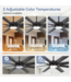 52960 Windmill Black Ceiling Fan with LED Light 72"