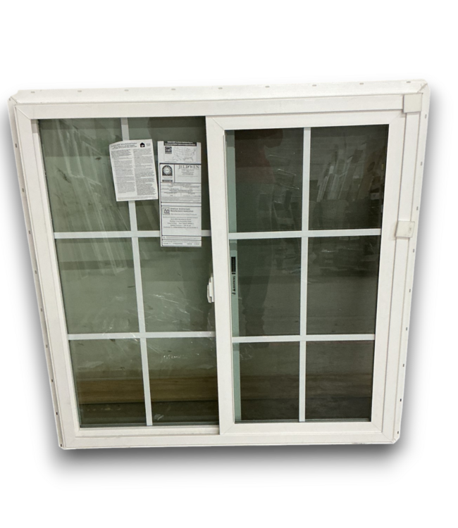 52964 White Vinyl Gridded Slider Window 36" x 36"
