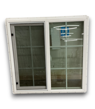 52964 White Vinyl Gridded Slider Window 36" x 36"