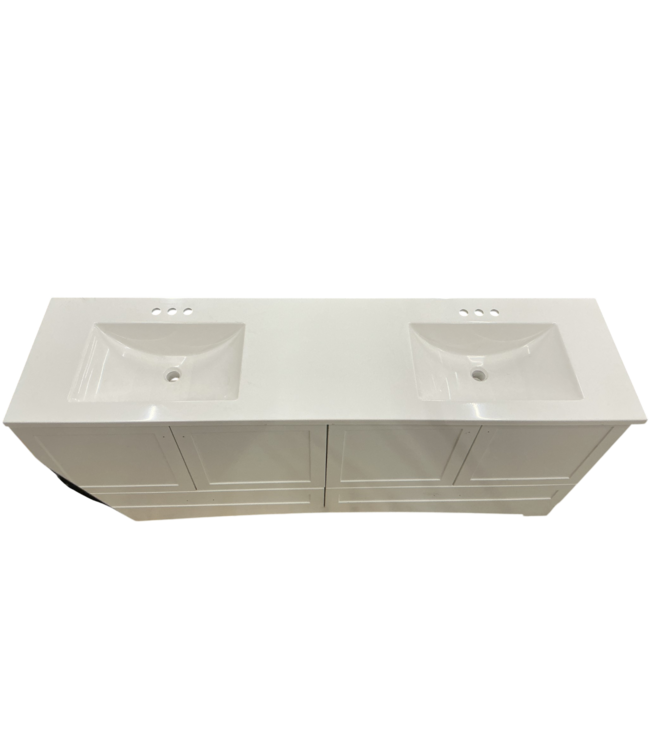 52976 Cassidy White Double Sink Bathroom Vanity 72"