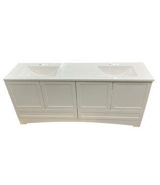 52976 Cassidy White Double Sink Bathroom Vanity 72"