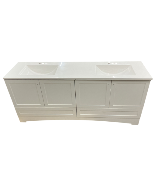 52976 Cassidy White Double Sink Bathroom Vanity 72"