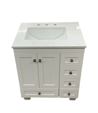 52977 Acclaim White Bathroom Vanity 28"W