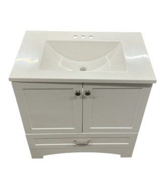 52979 Crisp White Single Sink Bathroom Vanity  30"W