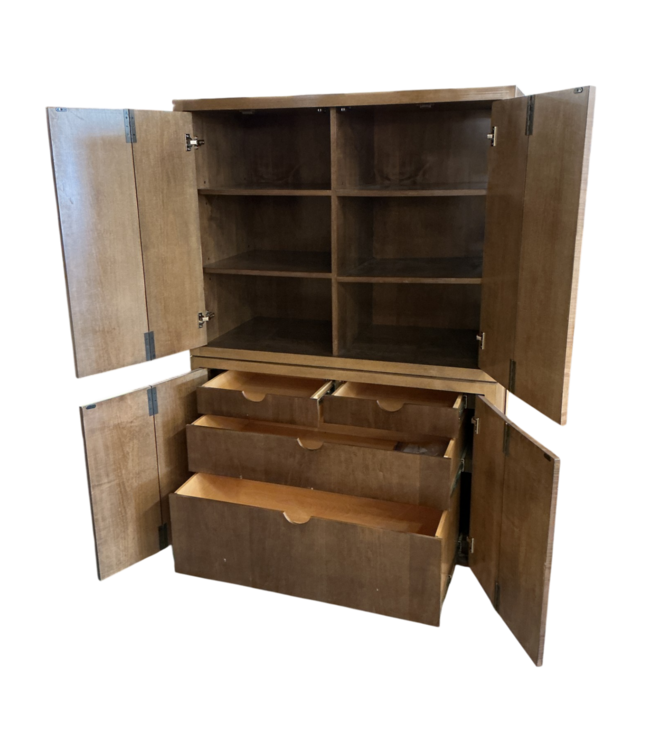 52983 Honey Oak 2-Piece Drop Down Bar Cabinet 45"W