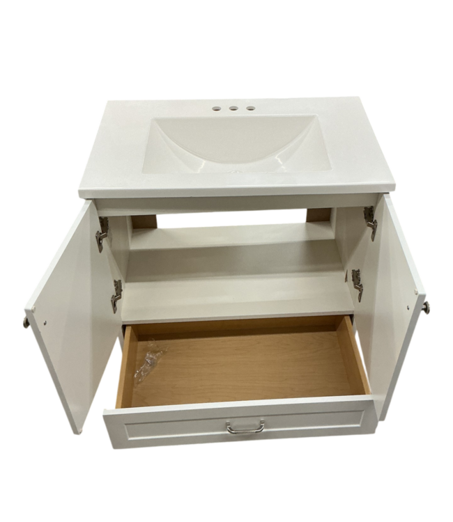 52979 Crisp White Single Sink Bathroom Vanity  30"W