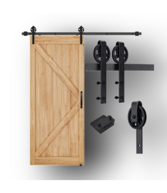 52991 Black Single Barn Door Hardware Kit
